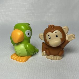 Fisher Price Little People Animal Hard Plastic, Monkey & Parrot